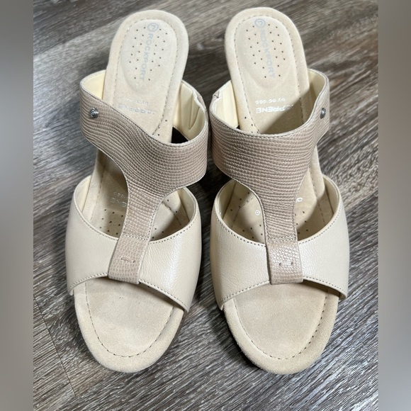 Rockport Emily 3" Wedge Slide Sand, sz:7.5 - Picture 1 of 8